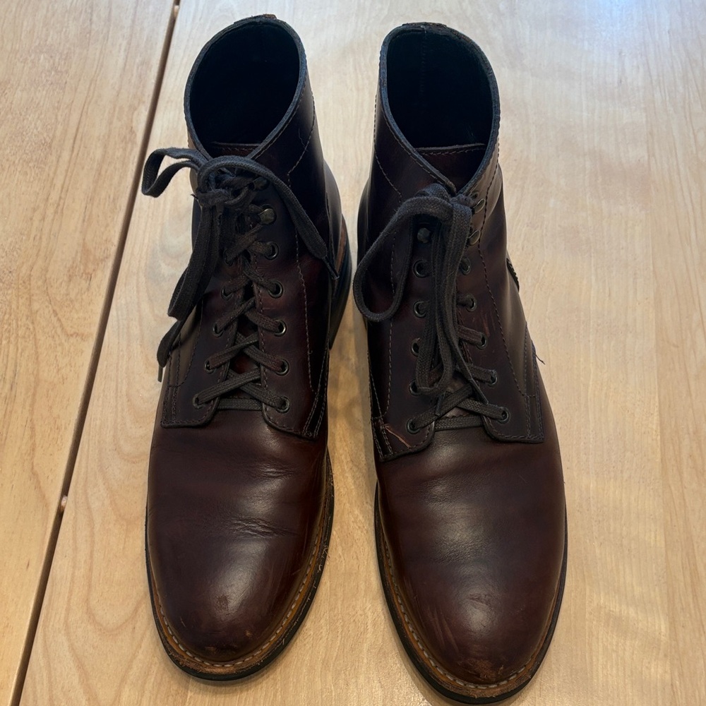 Thursday Boot Co. Men's Dark Brown Leather Lace-Up Boots. Size 10